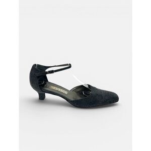 CASADEI Italy Gray Mary Jane Kitten Heels Shoes US 6,5